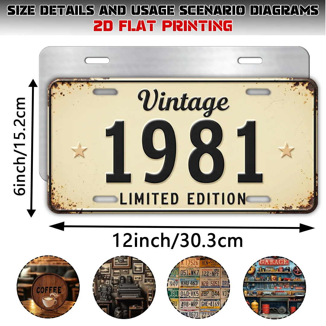 2D Flat - 【2D Flat】 2D Flat - [2D Flat], Single Item Packaging, Vintage 1981 Aluminum Sign, Home Decor, Graduation Gift, Retro W