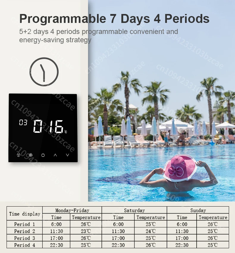 コンフォーターワイヤレスルーム低温上限24V ModbusウィンドウエアコンデジタルHVACリモート深センAIスマートサーモスタット