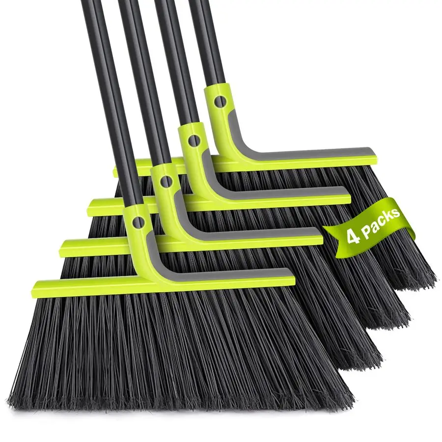 

Packs Outdoor Broom Heavy Duty, 56 inches Tall Commercial Soft Bristle Angle Brush for Sweeping Outside Patio Garden Porch Deck