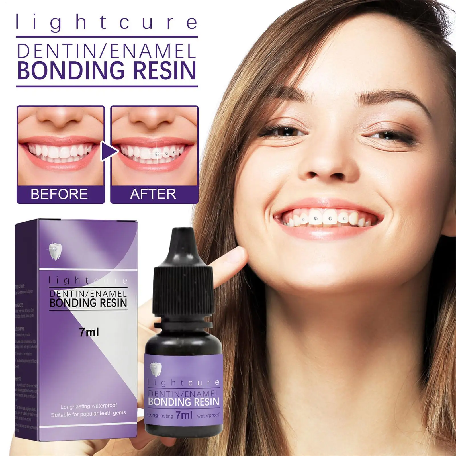 7ml Tooth Gem Glue Dental Adhesive for Tooth Gems Diamond Kit Glue Teeth Crystal Jewelry Sturdy Tooth Jewelry Orthodontic Gel