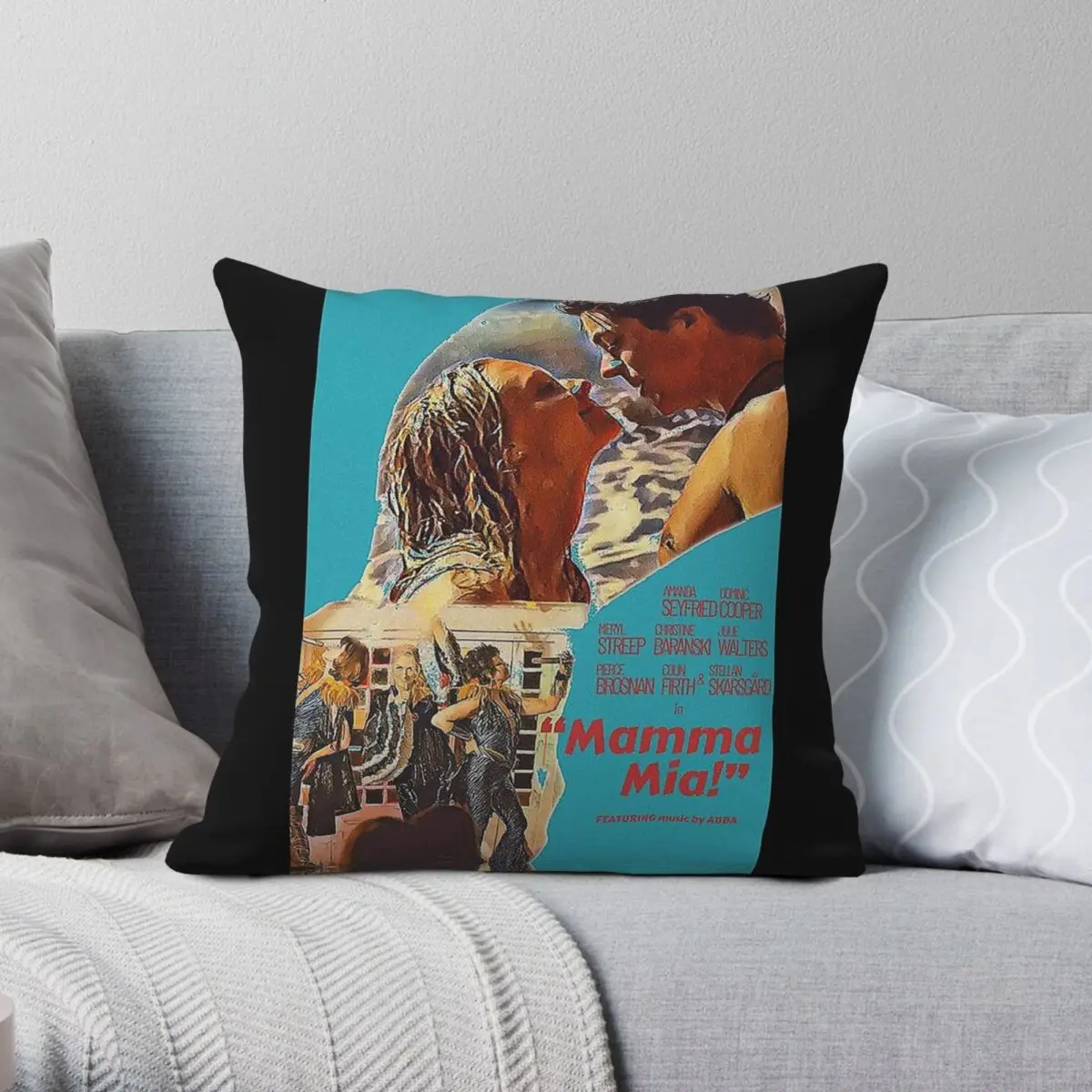Mamma Mia Romance Vintage Square Pillowcase Polyester Linen Velvet Creative Zip Decor Throw Pillow Case Car Cushion Cover