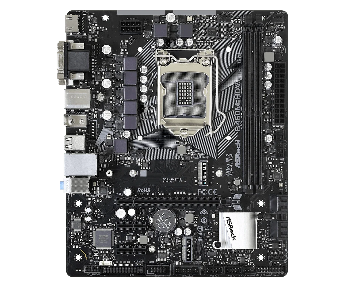 CPU intel core i5 10400 + ASRock B460M ASROCK B460M-HDV Motherboard Intel B460 LGA 1200 2xDDR4 64GB