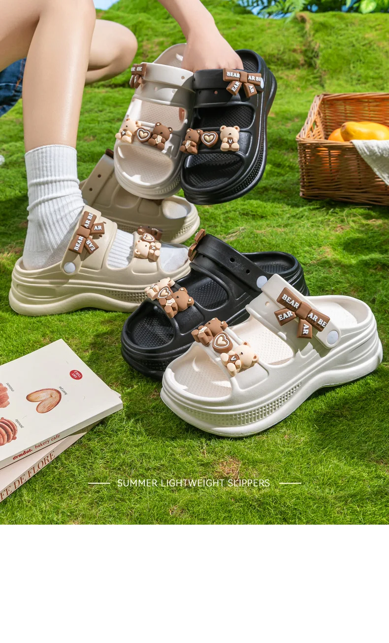 2026 Niedliche Cartoon-Sandalen mit dicker EVA-Sohle für Damen – Sommerliche Outdoor-Strandpantoletten mit Absatz, bequem und rutschfest zum Hineinschlüpfen – Detail 13