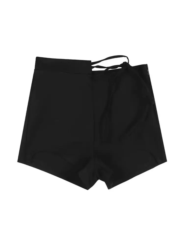 Summer 2024 New Women's  Black Shorts Design High Waistband Hot Pants Irregular A-line Shorts Y2k Booty Shorts