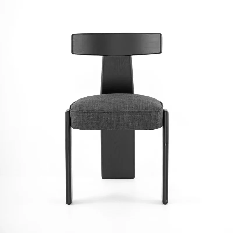Modern Design Solid Ash Wooden Frame Black Wood Dining Chair for Dinning Room Furniture