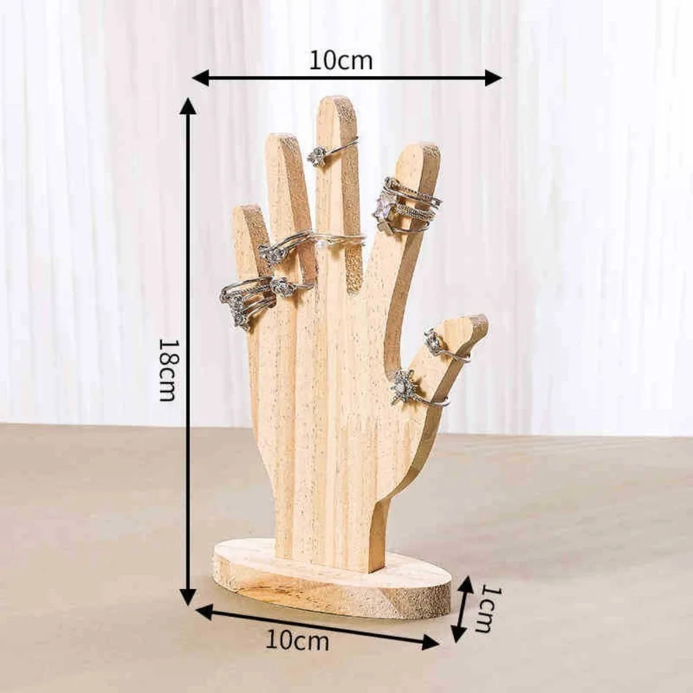 جديد خشبي اليد شكل عرض موقف النخيل على شكل قوي قاعدة حلقة تخزين حامل المعرضة نمط سطح المكتب الإسورة عرض موقف