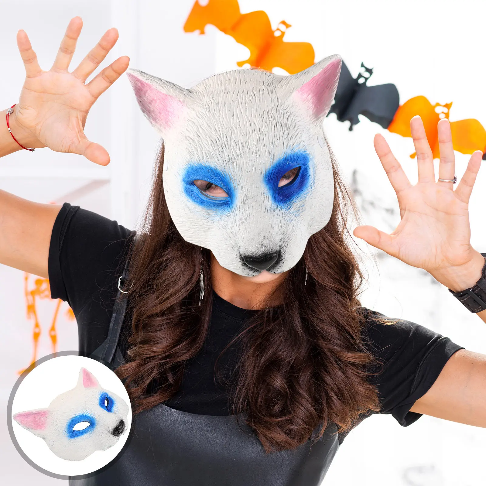 Cat Party Mask Animal Masquerade Masks for Adults Halloween Cosplay Accessories