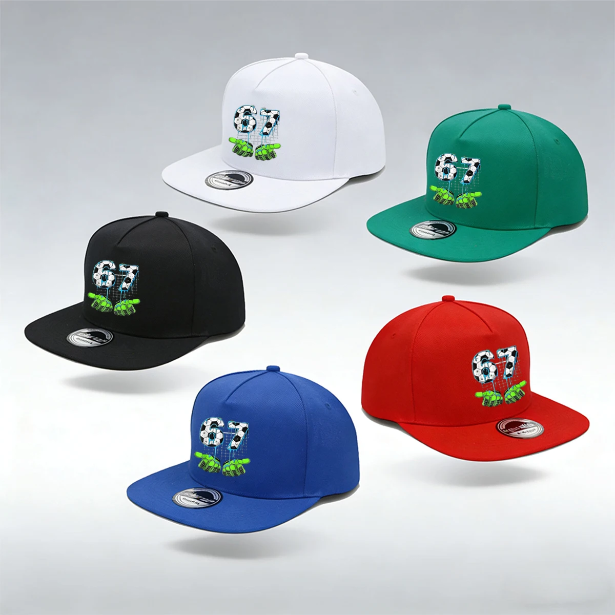 1/2PC Breathable Flat Brim 67 Hat, One Size, Soccer Goalkeeper Print, Trendy Sporty Street Style for Daily Wear