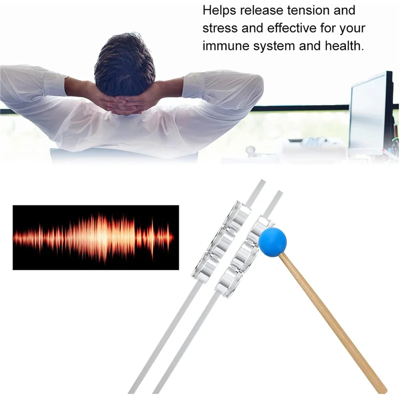 ABKV-32Hz Tuning Fork  Tuning Fork Silver With Hammer Diagnostic Therapy Health Care Tool