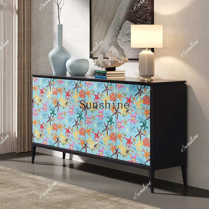 

High-end villa living room home decoration cabinet painted storage side cabinet FT