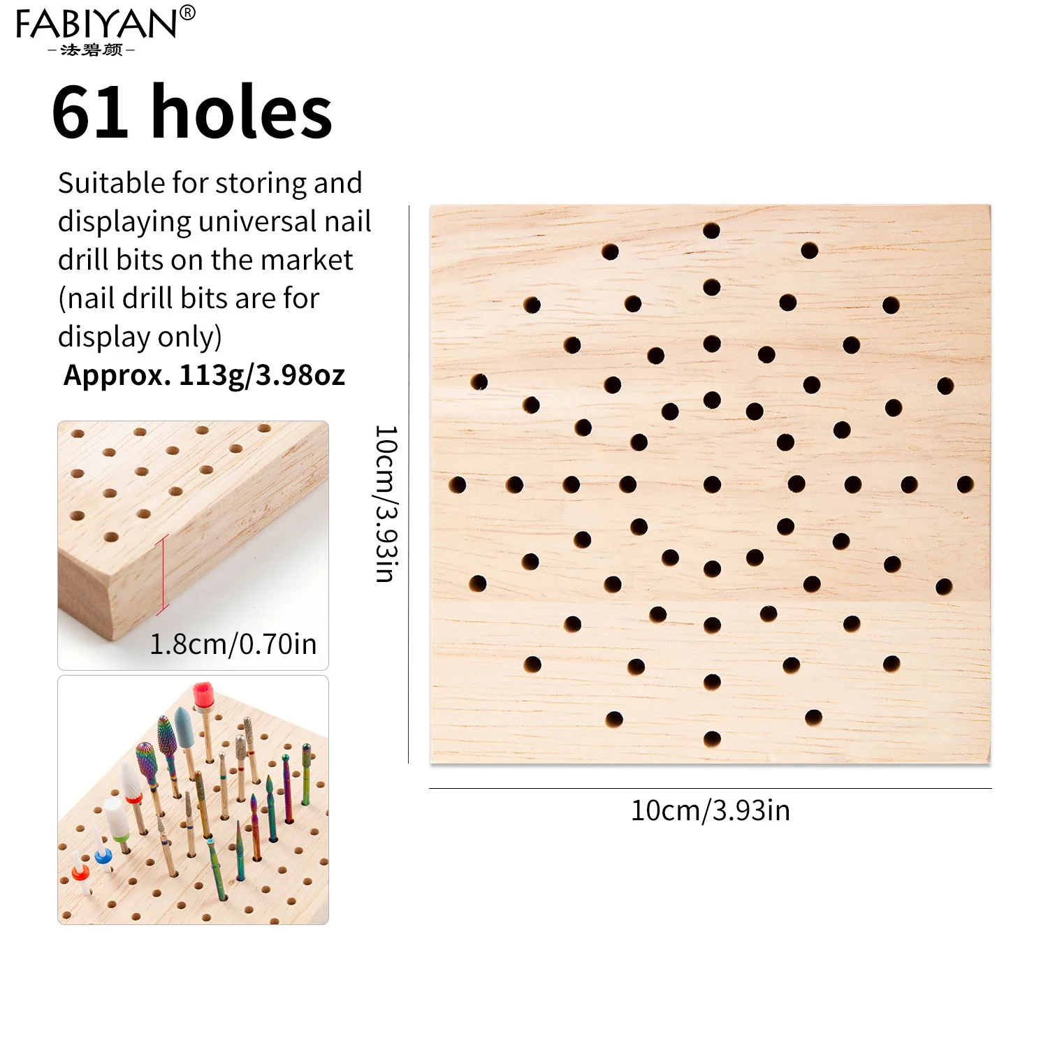61/81/117 ثقوب مسمار لقمة ثقب لوحة التخزين مانيكير الكهربائية تلميع رئيس عرض موقف قاطعة المطحنة حامل أدوات الأظافر #4