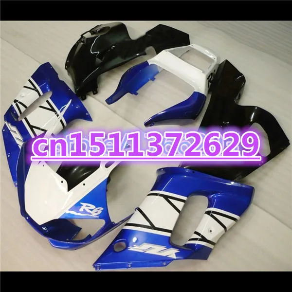 Fairing kit for  YZFR6 98-02 YZF R6 98 99 00 01 02 white black blue YZF600 R6 1998 99 00 01 2002 ABS fairing parts-Dor D