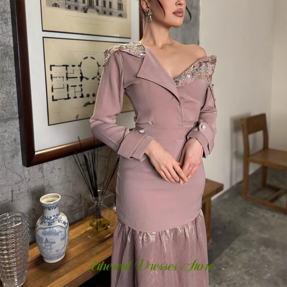 Elegantes, maßgeschneidertes Abendkleid aus Organza, klassische Ballkleider mit langen Ärmeln, zarte Knöpfe und Pailletten, Kleider für besondere Anlässe