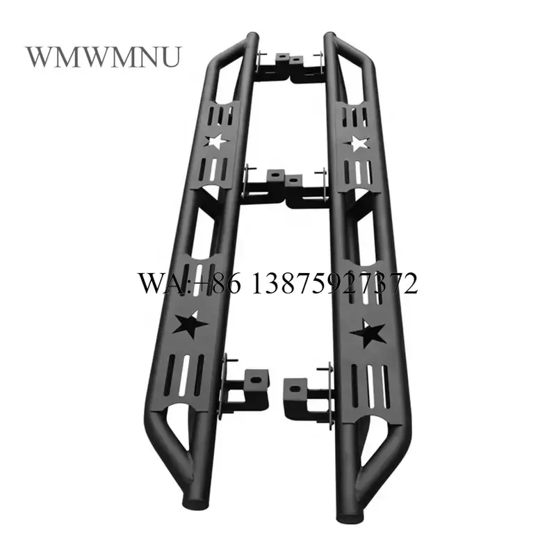 Wmwmnu for 2018+ Wrangler JL 4-Door Side Step Bars Steel Running Board Star Style Protective Accessory