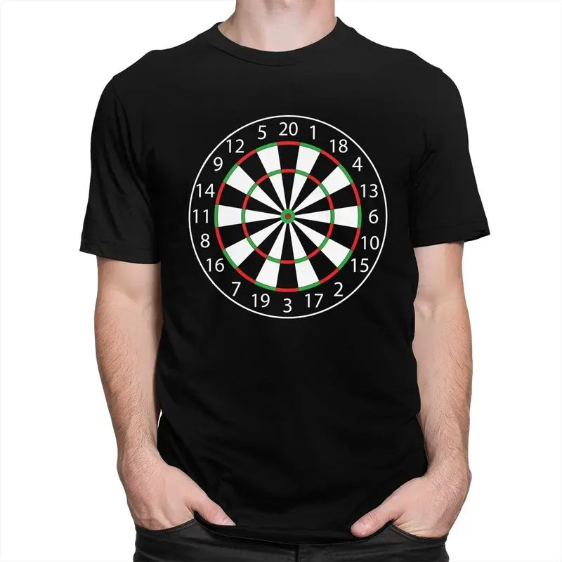 Custom Darts Board Arrow Target T Shirts for Men Pure Cotton Tees Tshirts Short-Sleeve Fashion T-shirt Clothing