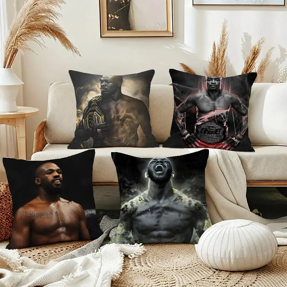 Elite Fighter Jon Jones Cushion Cover Short Plush Pillowcase, Washable Wrinkle Resistant Cover for Bedroom Gift