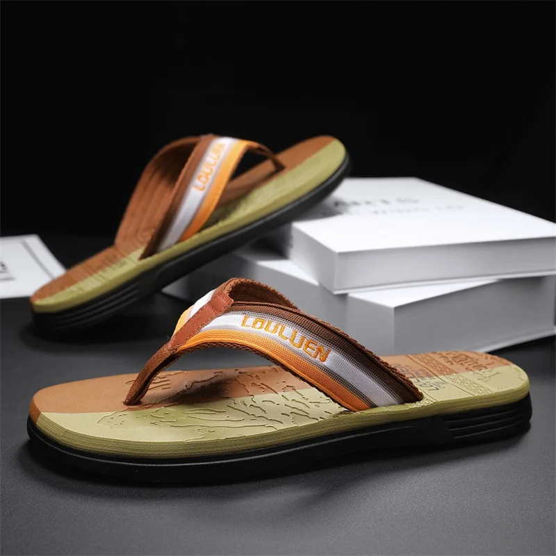 

YRZL Flip Flops for Men 2025 Summer Slides Lightweight Sandals for Men Comfortable Anti Skid Beach Slippers Casual Shoes