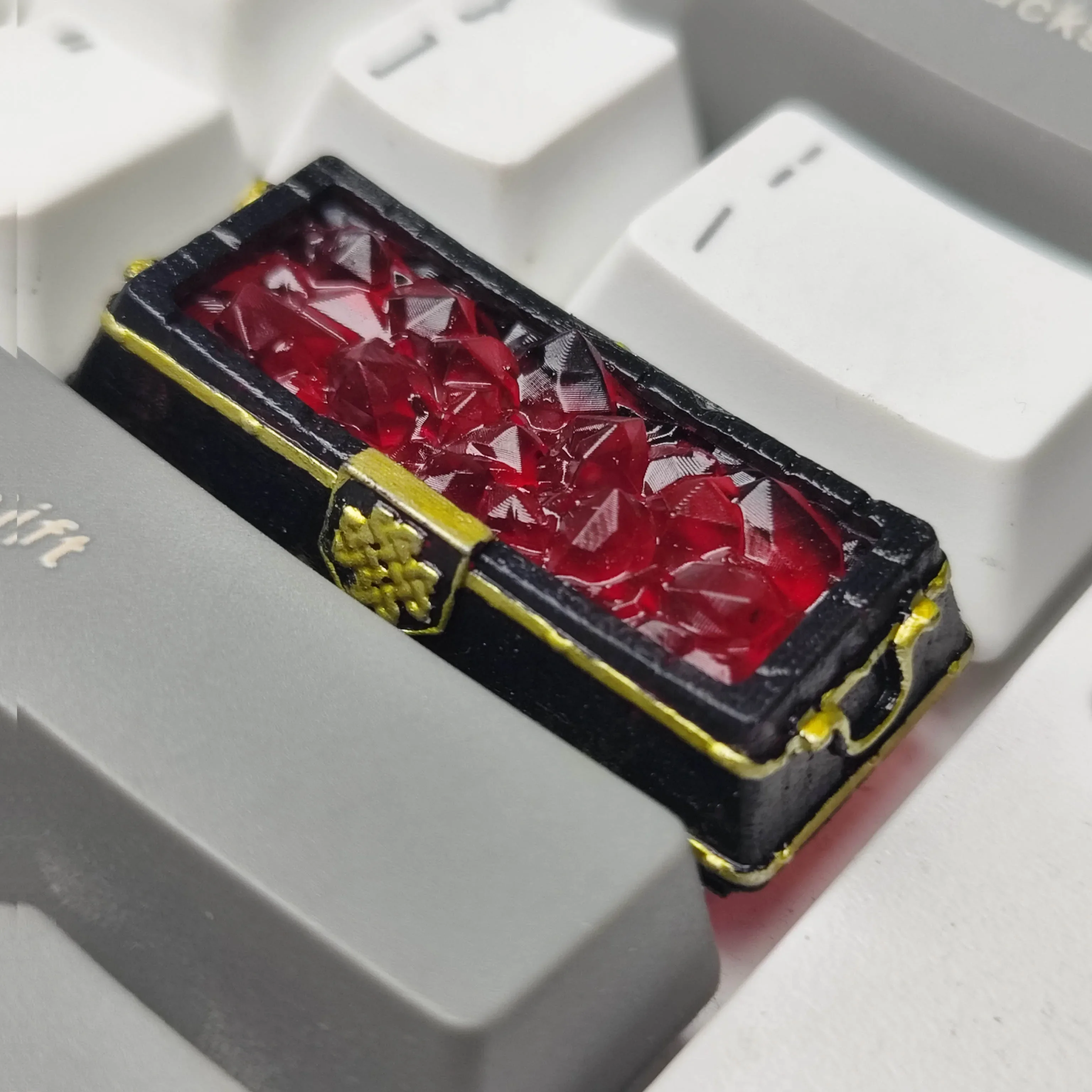 AttackFox لهب كريستال مفتاح قبعات مخصص الحرفي Keycap 2.25u أدخل مفتاح الغراء الراتنج كيكابس ل قبعات لوحة المفاتيح الميكانيكية الصبي الهدايا