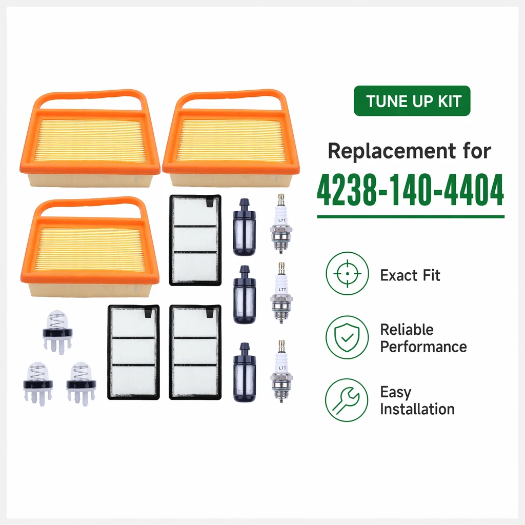 For Stihl TS410 TS420 TS410Z TS420Z Concrete Saw, 3X Tune Up Kit Air Filter Pre Filter Spark Plug Fuel Filter Primer Bulb Set