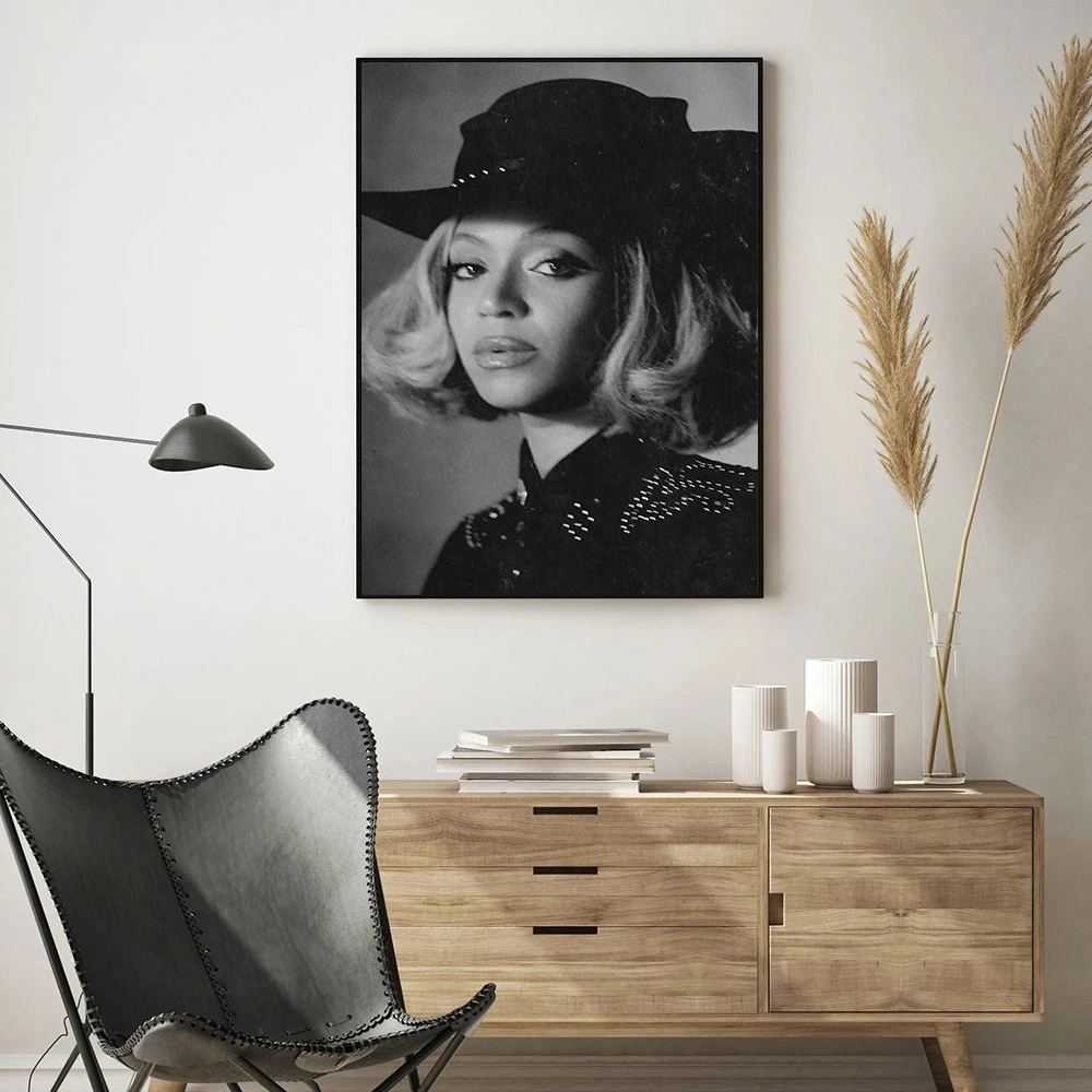 Diva Beyonce Cowboy Carter Act II Music Album Singer Portrait Poster Canvas Painting Wall Art Pictures Home Decor Fans Gift