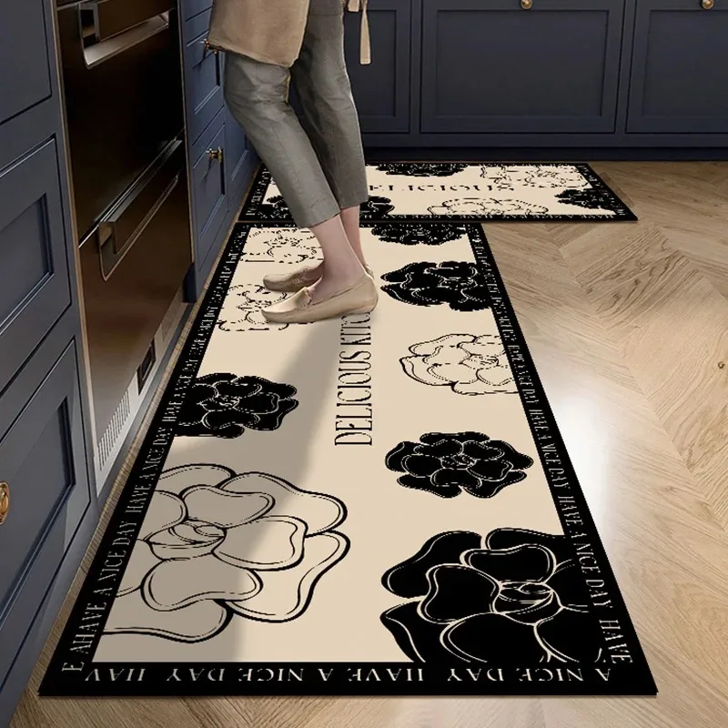 The Creamy VIKAMA Kitchen Floor Mats Diatomite Non-slip Oil-absorbent Mats Stain-resistant Foot Mats for Home Use Home Decor