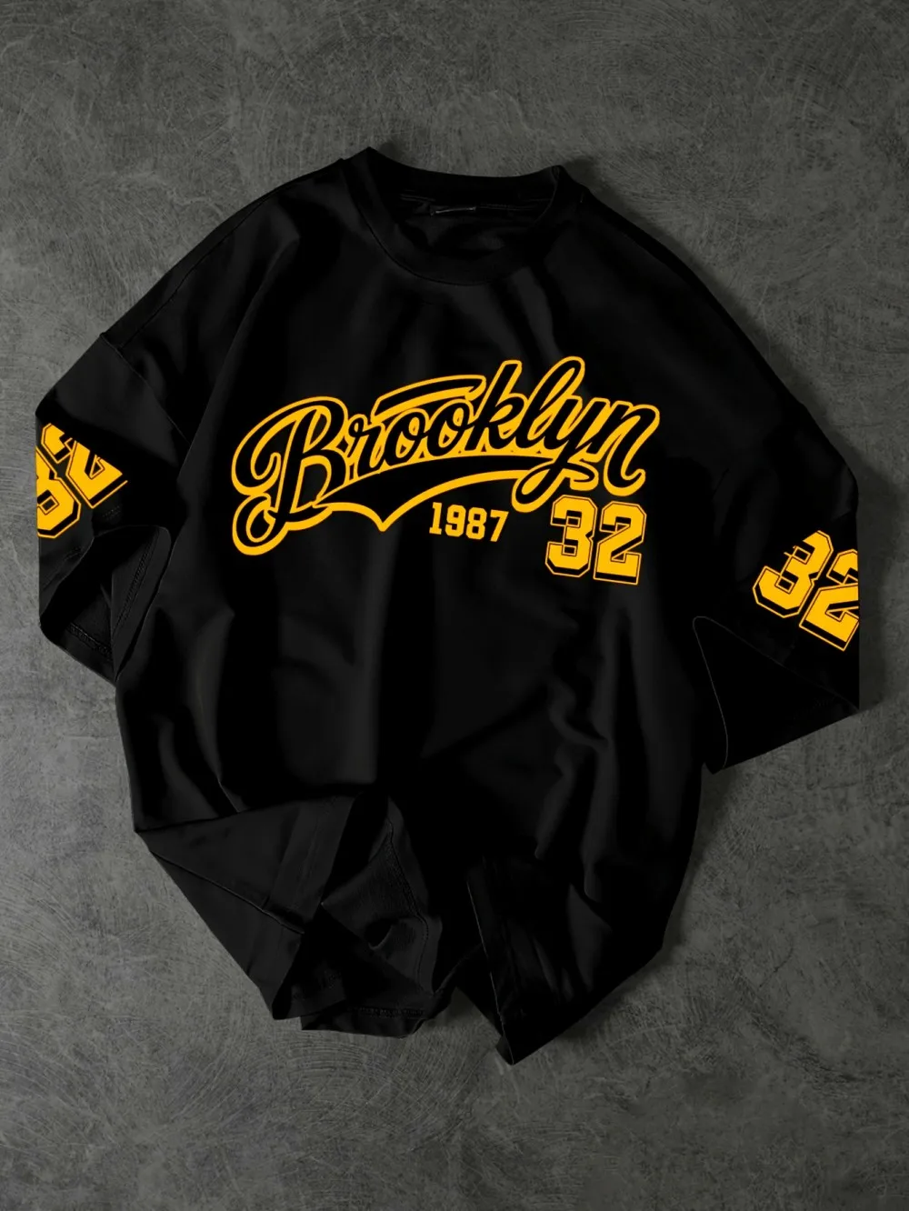 American men's summer 1987 vintage Brooklyn digital print micro elastic breathable round neck T-shirt outdoor sports top