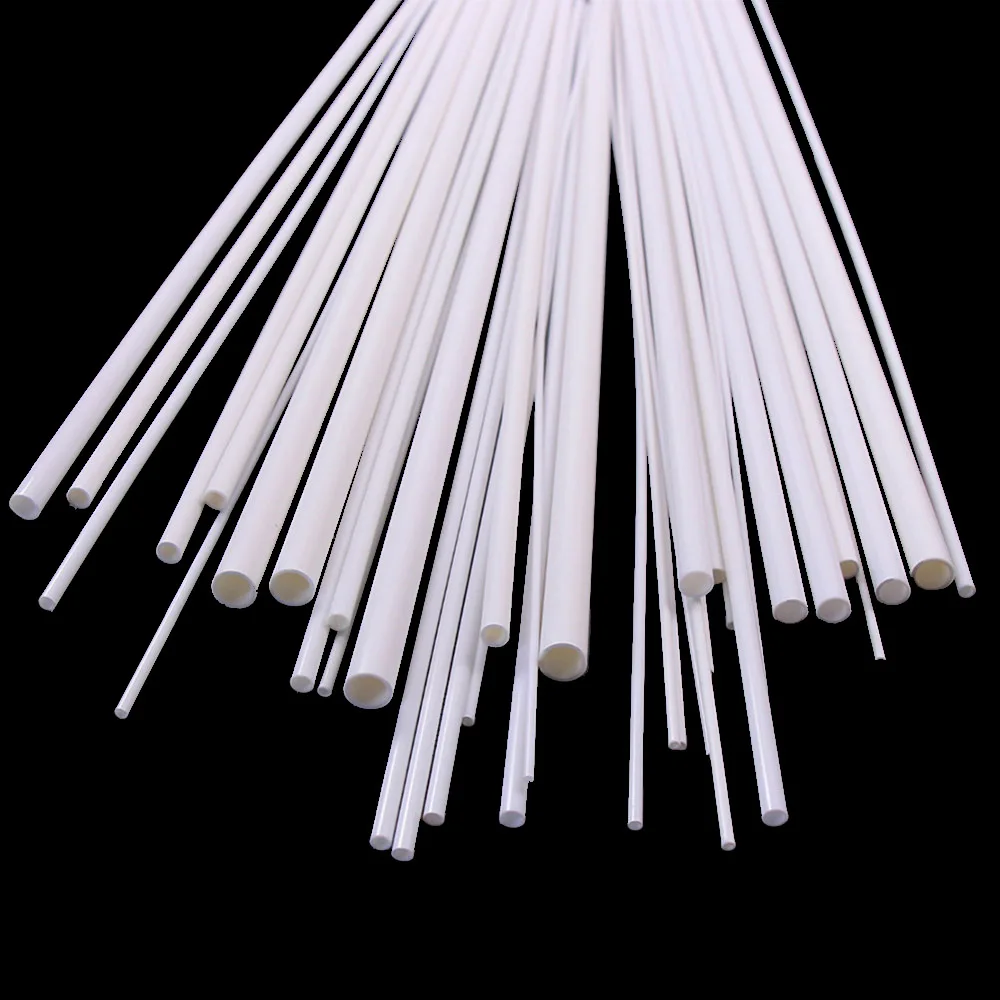 Dia 2/2.5/3/4/5/6/8/10MM Plastic Round Tube ABS Hollow Tube DIY Materials Building Handmade Sand Table Diorama 10pcs Length 25CM