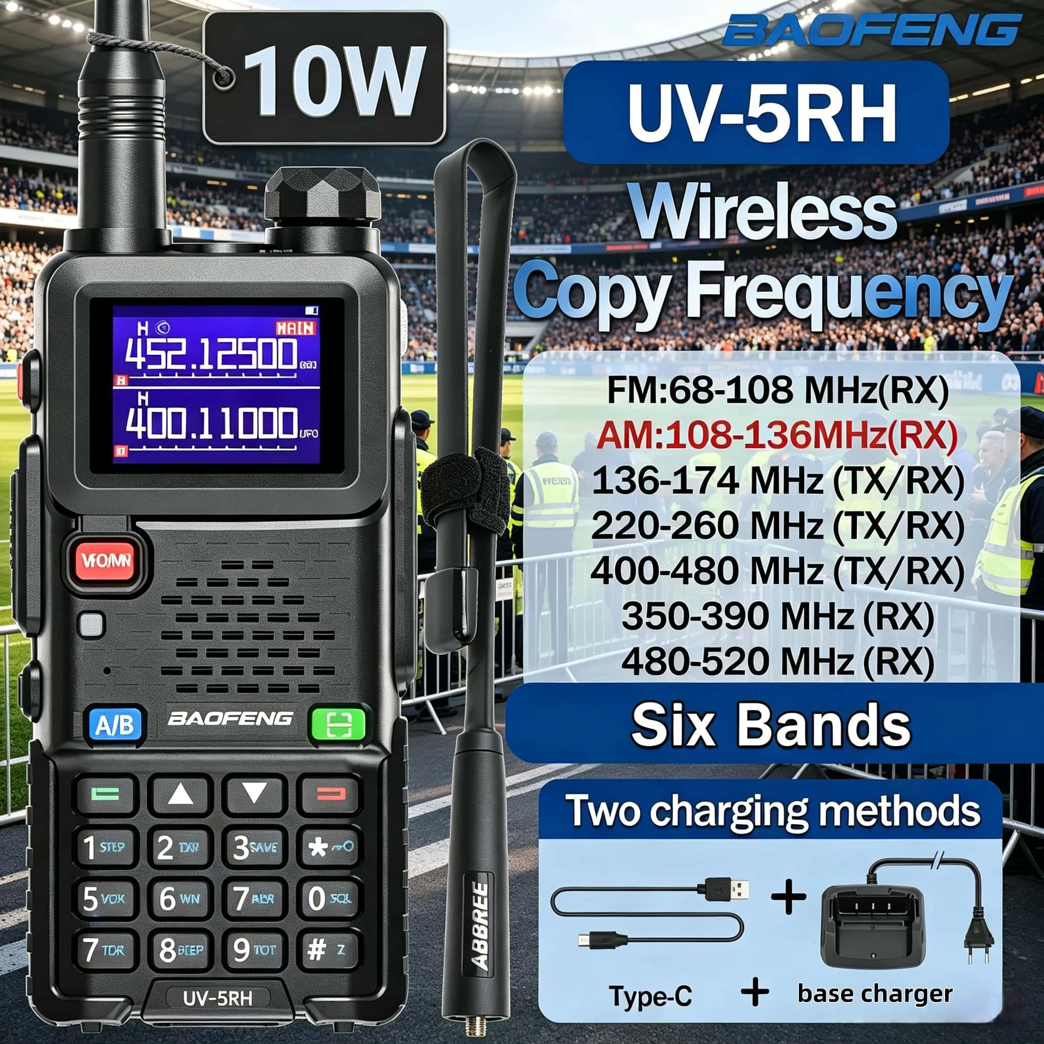 uv-5rh-air-band-walkie-talkie-wirless-copy-frequency-type-c-noaa-long-range-999ch-upgraded-uv-5r-5rm-ham-two-way-radio