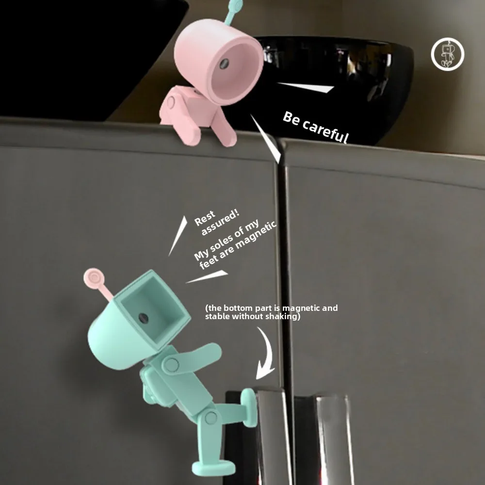 Astronaut Magnetic Night Light LED Mini Cute Robot with Battery Book Light Desktop Building Block Decoration Atmosphere Light