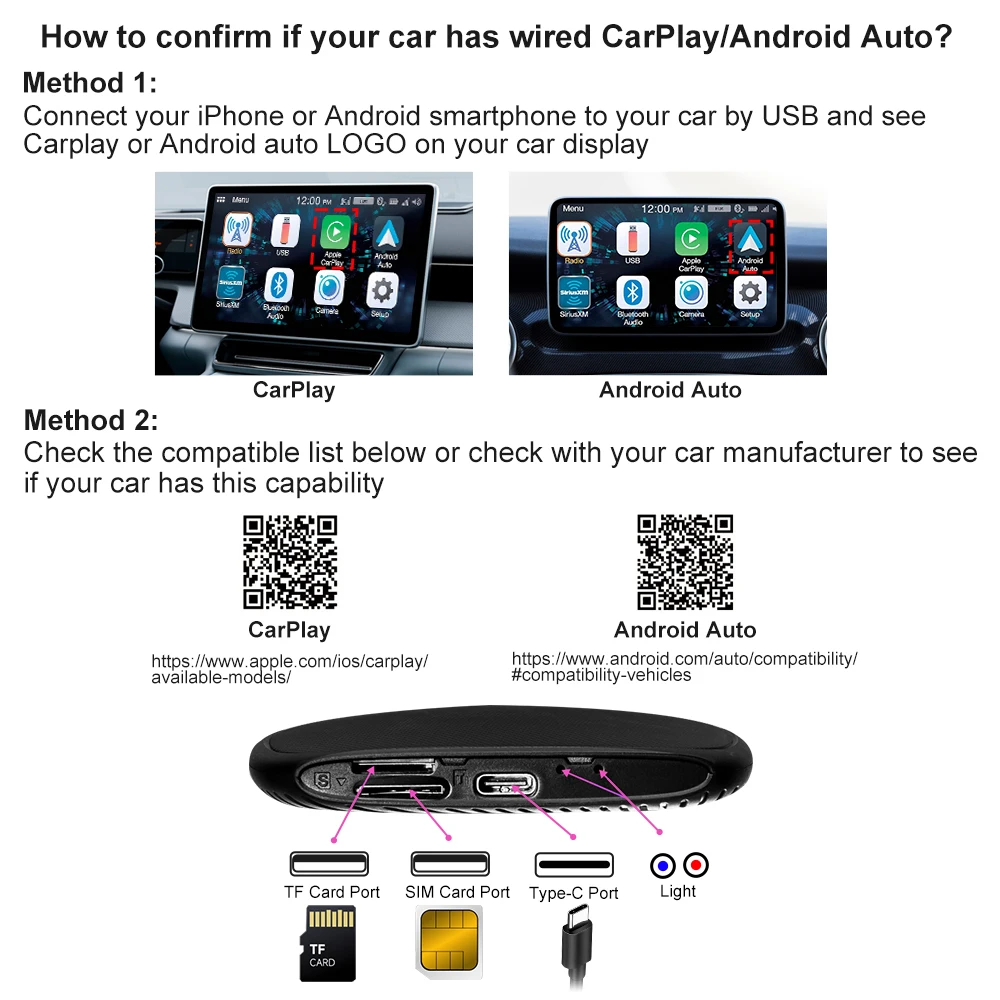 CarPlay Ai Box 8+128G Android 13 Wireless Carplay Android Auto QCM6125 8-Core CPU 4G LTE for VW Audi Kia Fiat