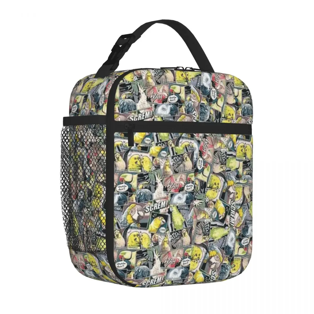 Bestselling Parrots Comic Style Solid Color Thermal Lunch Bag Newborn Food Storage Commuter Lunch Bag
