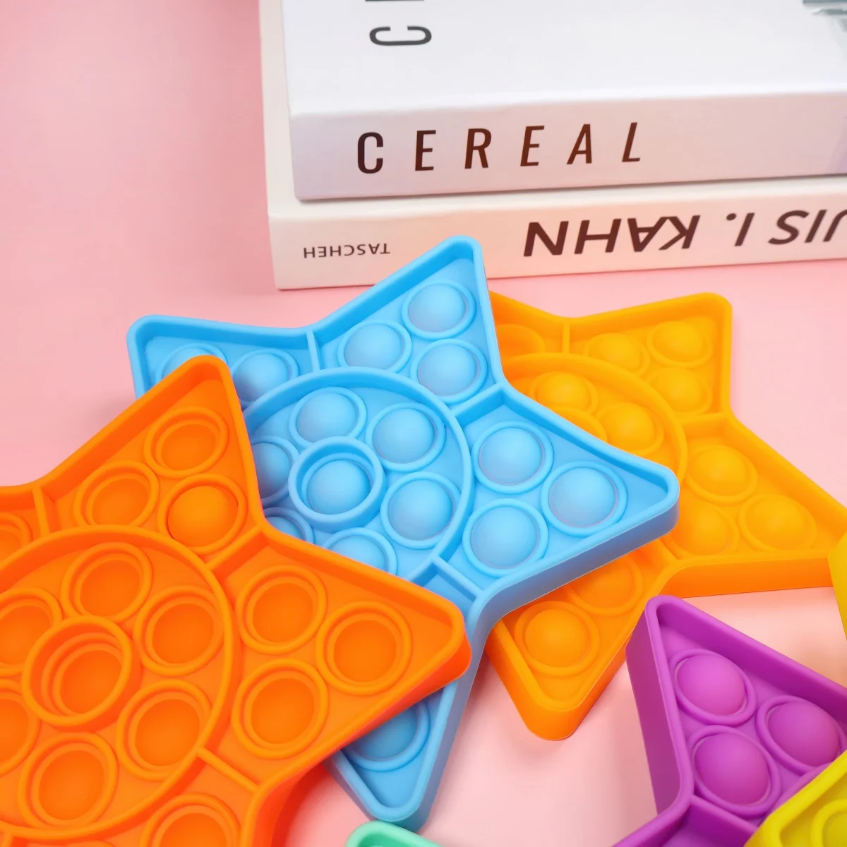 1 قطعة لعبة تململ متعددة الحسية تصميم فقاعة بوبر ستار المحمولة الهدوء لتخفيف التوتر والقلق للأطفال البالغين (لون عشوائي) #4