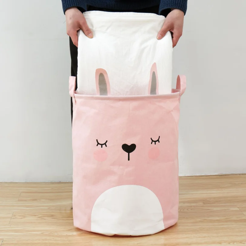 Cartoon rabbit ear Bear Laundry Hamper Clothes Storage Basket Home decoration storage barrel kids toy organizer bucket panier