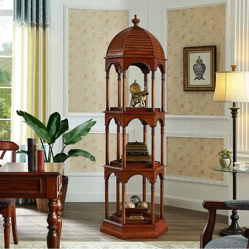 DSA Solid Wood Birdcage Storage Rack, Living Room Decorative Display Rack, Shelf Corner Cabinet, Multi-Layer Storage Rack