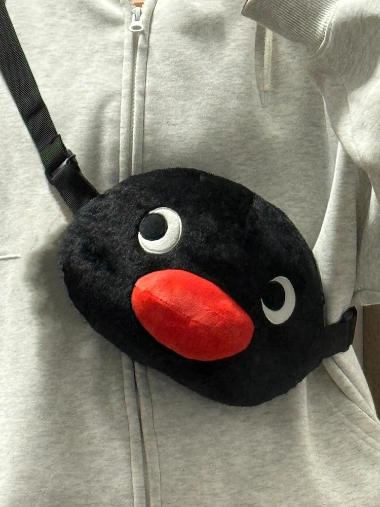 Adorable Penguin Doll Plush Shoulder Bag Crossbody Bag for Young Girls Birthday Gift Eye-Catching Backpack Soft Velvet Material view 5