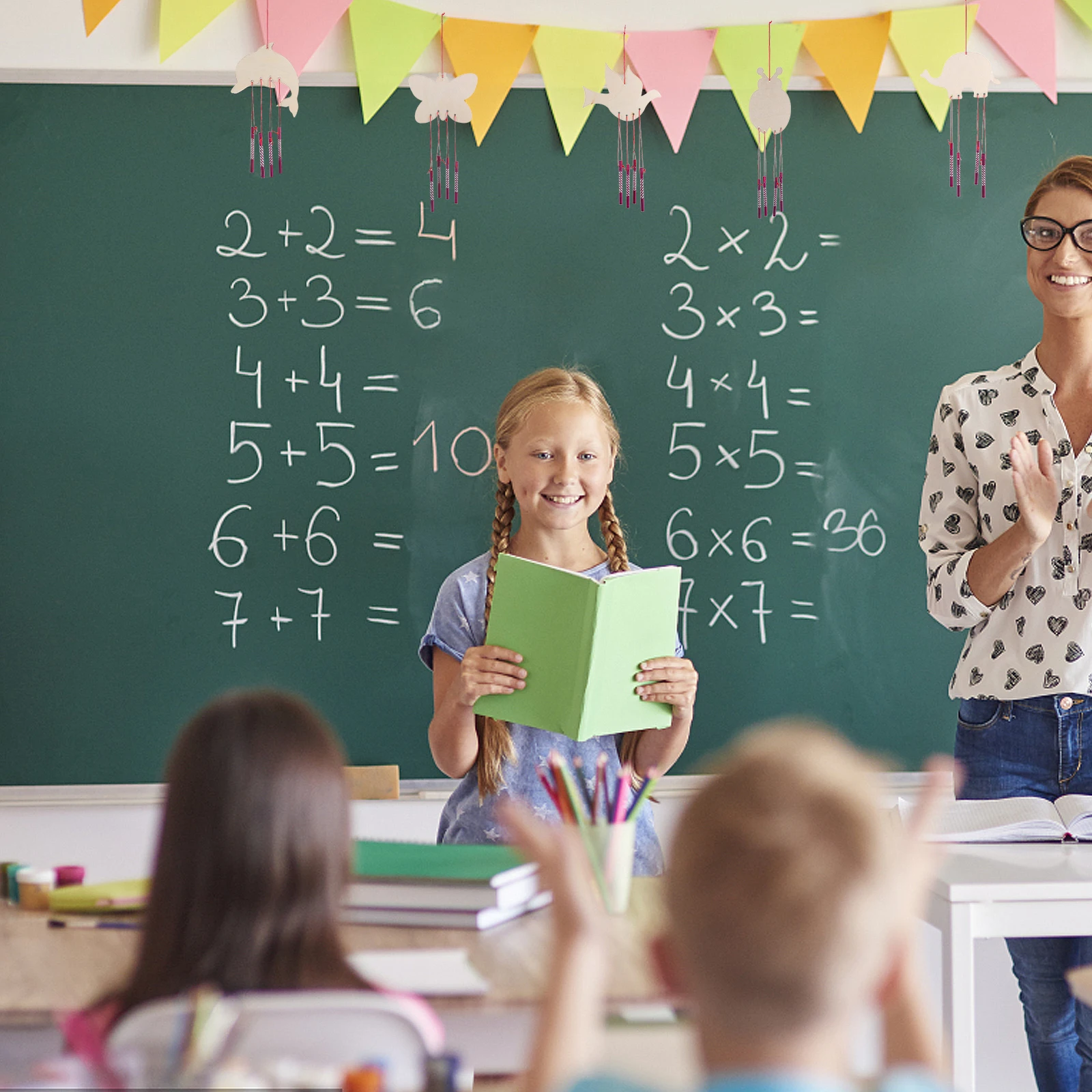 

5Sets DIY Wooden Wind Chime Kits Creative Classroom Birthday Party Crafts Small Wood Wind Chimes for Kids Painting Bulk