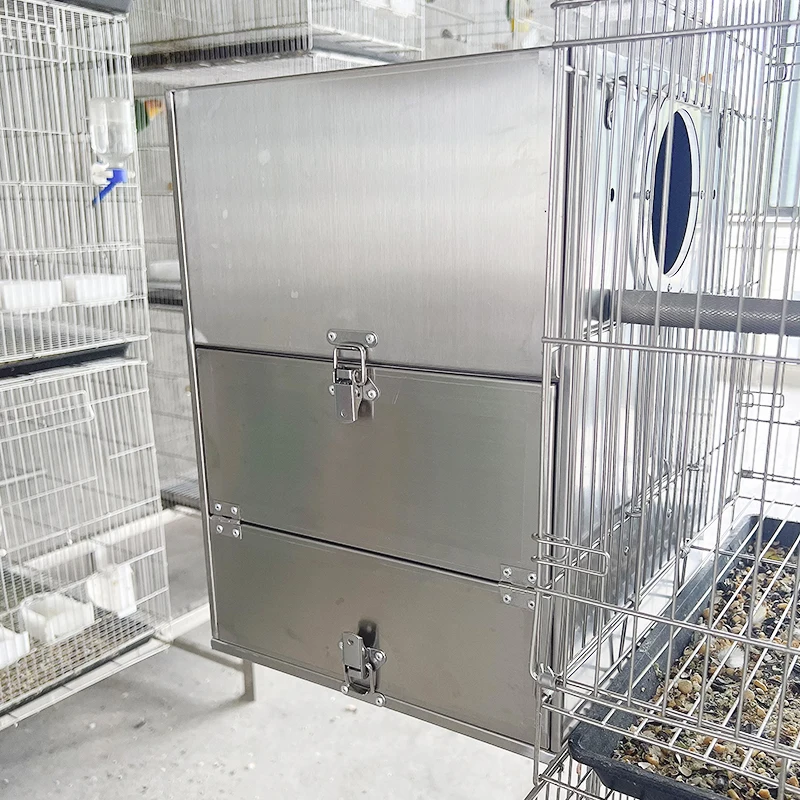 Solid stainless steel bamboo vertical breeding box nest hanging function environmentally friendly parrot warm box bird supplies