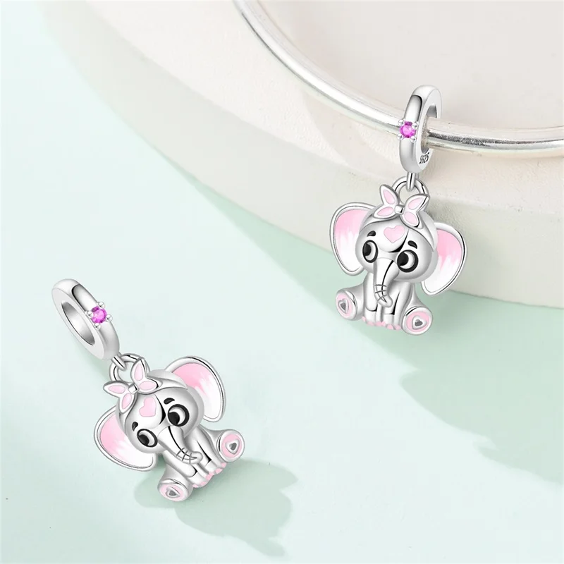 

Charms Original 925 Sterling Silver Exquisite Elephant Beads Fit Bracelet Women Jewelry Diy Fine Gift
