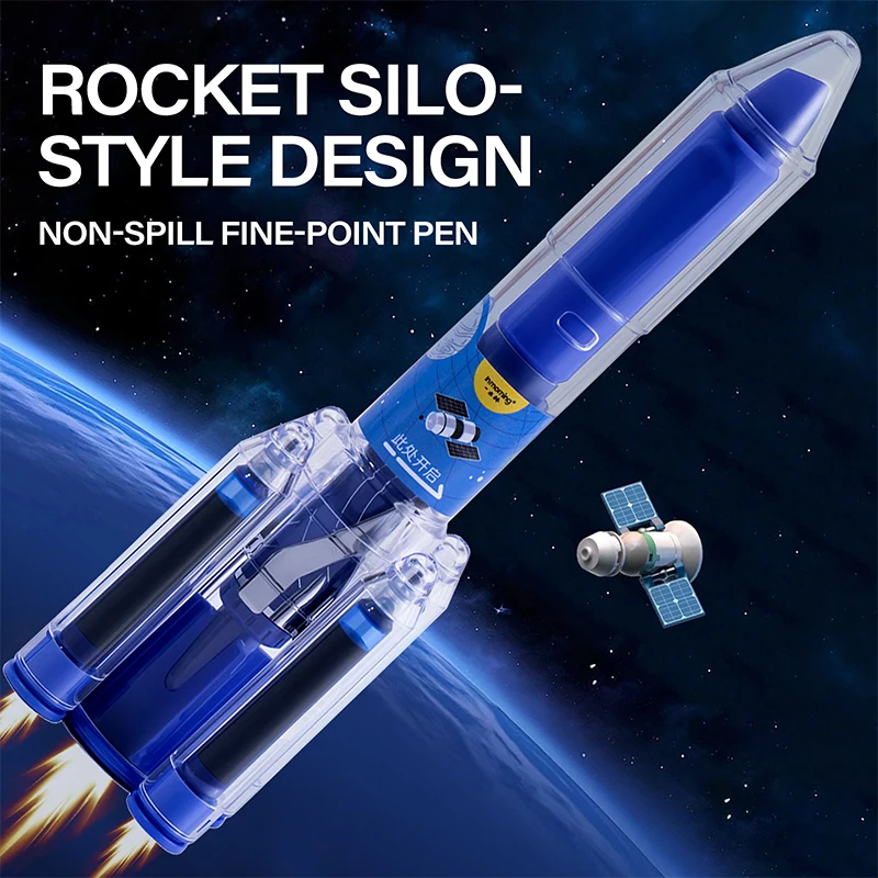 Space Theme Click Fountain Pen with Ink Cartridges, Aesthetic Fun Writing Tool & Desktop Decor  Students & Office Use