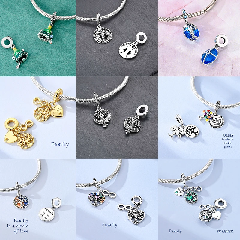 925 Sterling Silber Lebensbaum Anhänger Familie Unendlichkeit Herz CZ Zirkon Perle Passend für Original Armband DIY Schmuck Geschenk für Frauen – Detail 6