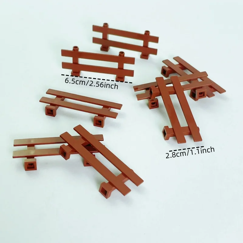 8 pièces de clôture de Ranch 8 pièces ensemble de blocs de construction Texture en bois marron pour bricolage scènes d'animaux jouets de construction de jardin de ferme