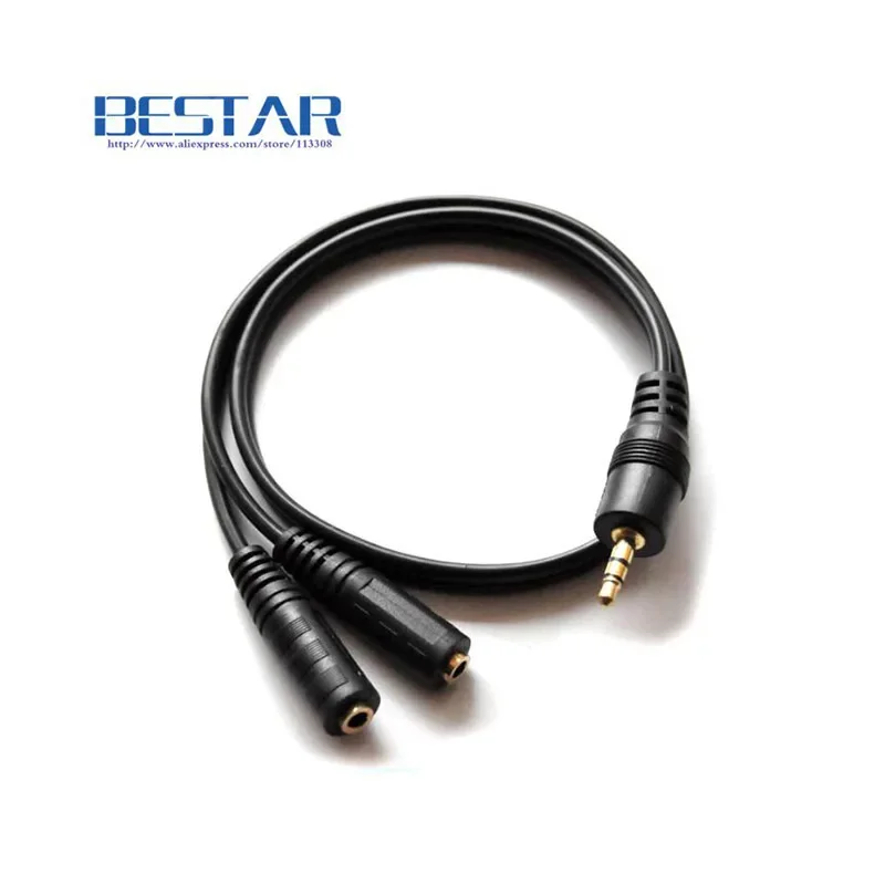 Jack 3,5mm macho a doble 3,5 Mm hembra Cable divisor de auriculares 1 en 2 salida Cable divisor de auriculares 50cm 0,5 m
