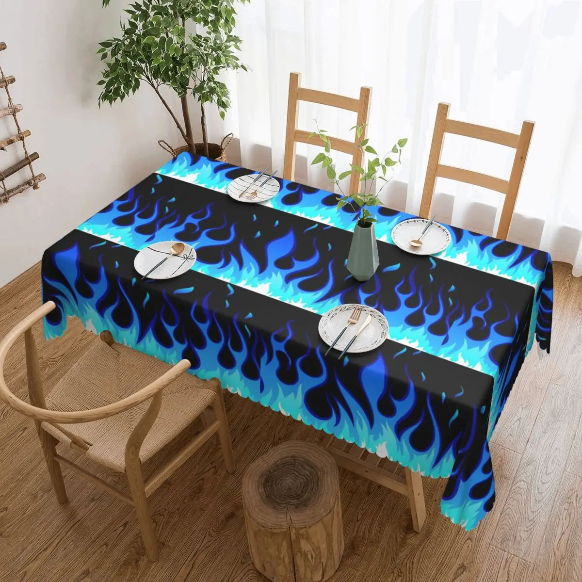 Big Fire Flames Burning Flame Tablecloth Restaurant Kitchen Rectangular Tablecloth Festival Party  Tablecloth Dining Table Cover