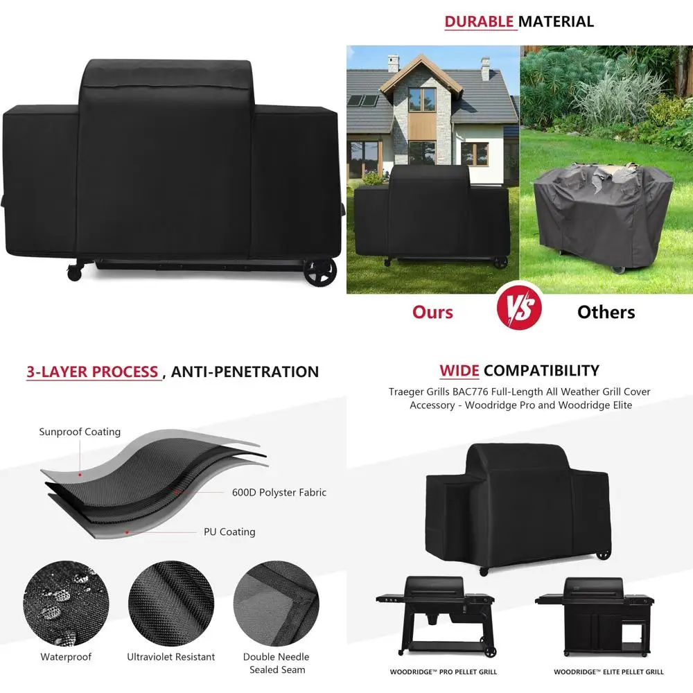 

Всепогодный водонепроницаемый чехол для гриля Woodridge Pro и Elite, черный