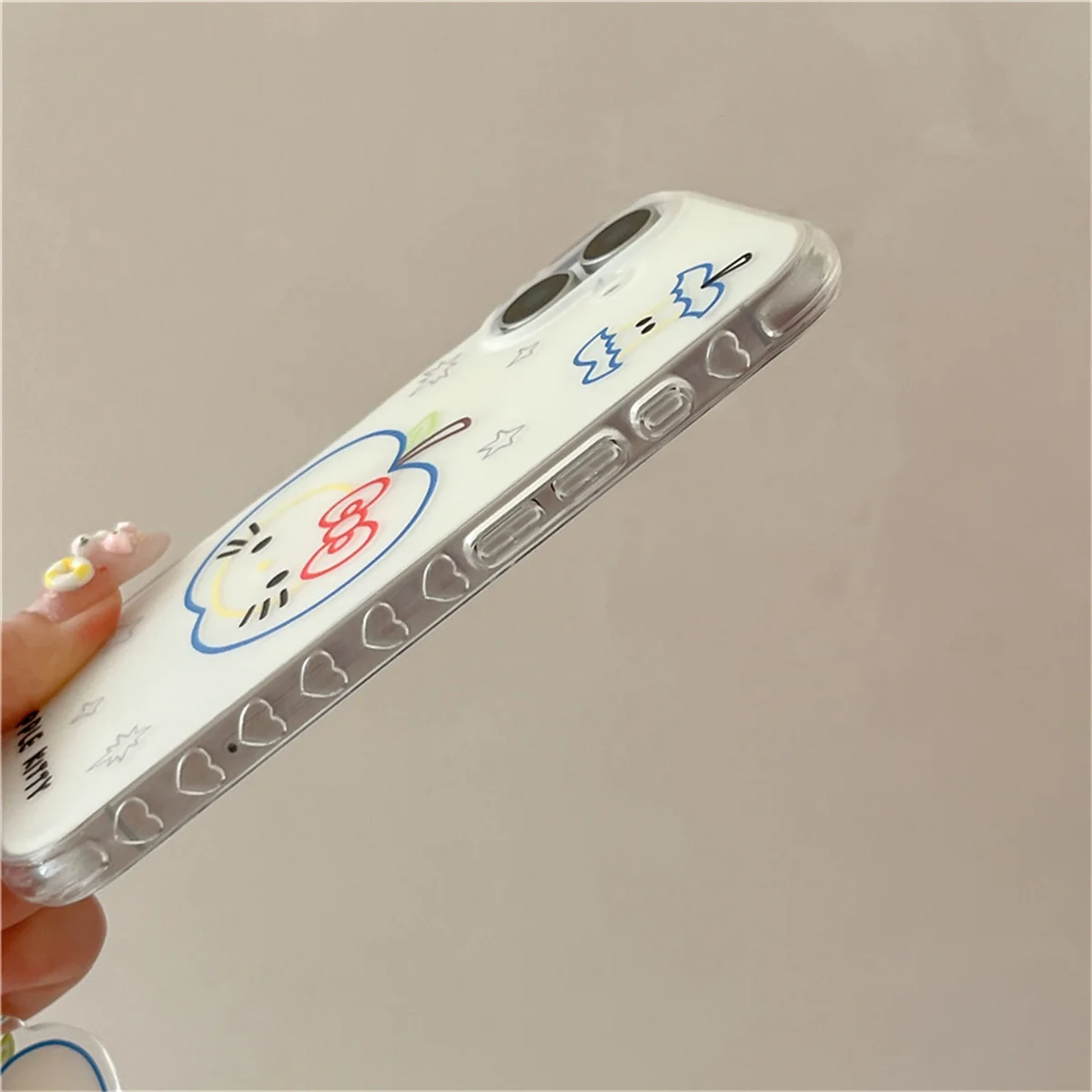 

Korean Line Hellokitty Phone Case For iPhone 16 Pro 13 14 15 Pro Max Cover with Pendant Cute Cartoon Cases 16Pro Funda