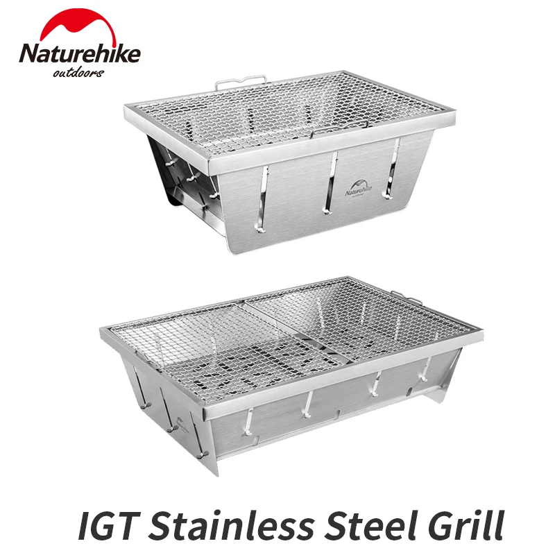 Naturehike IGT Grill Charcoal Folding Firewood Stove Heater Barbecue Outdoor Camping Cookware Portable Stainless Steel BBQ Rack