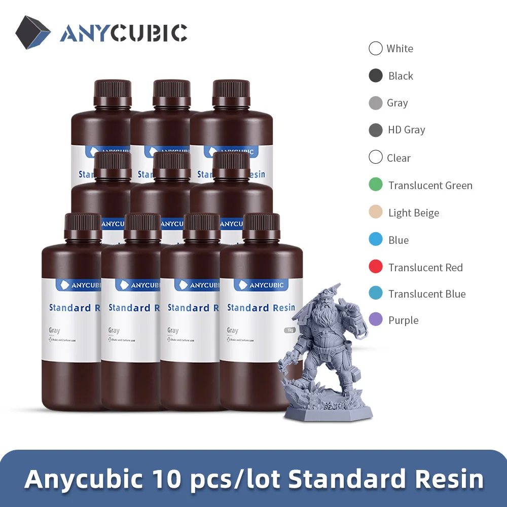 10kg ANYCUBIC 405nm Standard Resin UV Resin For Photon 3D Printer High Precision UV Photopolymer Resin Printing Material