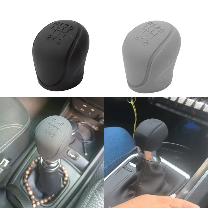 Car Silicone Gear Shift Collars Non-Slip Grip Universal Gear Shift Knob Cover Manual 5-speed 6-speed Interior Accessories