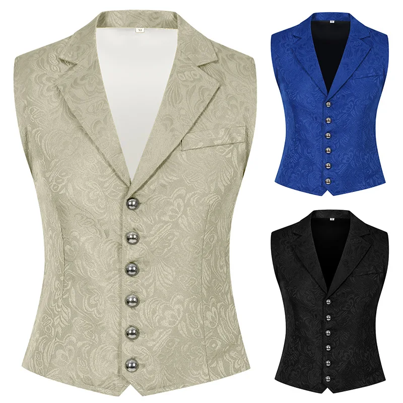 เสื้อแจ็คเก็ตผู้ชาย Victorian ชุดเสื้อกั๊ก Steampunk Gothic เสื้อกั๊กผู้ชาย Casual Vest STAGE เครื่องแต่งกาย Evening PARTY เสื้อกั๊ก