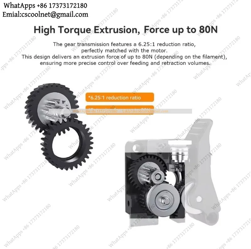Extruded Direct Drive Kit for Creality K2/K2 Pro/K2 Plus Combo, 6.25:1 Ratio Dual Gears, High Precision 3D Printer Upgrade Parts